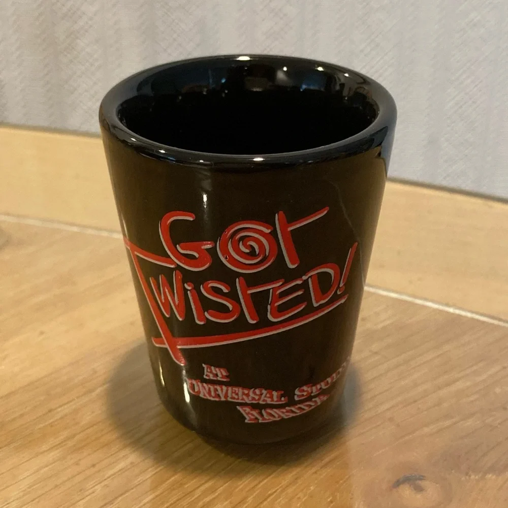 RARE Vintage Shot Glass “Got Twisted” @ Universal Studios Florida, Black, 90’s